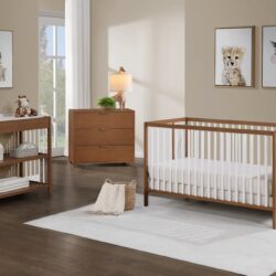 Pixie Finn - 3 In 1 Crib - Walnut / White