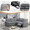 Power Recliner Chair Home Theater Seating Soft Chair With USB Port For Living Room, Bedroom, Theater Room - Gray - Image 5