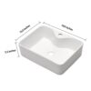 Modern Rectangular Vessel Sink Stain Resistant Porcelain Bathroom Vanity Basin European Glossy Above Counter Design - White - Image 3