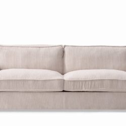 Luxe - Corduroy Sofa With Sleek Design, Spacious And Comfortable 3 Seater Couch - Beige