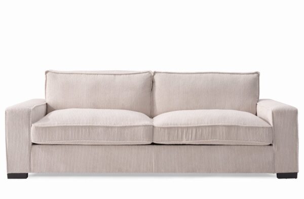 Luxe - Corduroy Sofa With Sleek Design, Spacious And Comfortable 3 Seater Couch - Beige