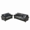 3 And 2 Seater Sofa With Rolled Arms, Tufted Upholstered Couch - Gray - Image 6