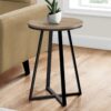 Accent Table, Side, Round Contemporary & Modern - Taupe - Image 7