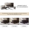 Pull Out Sofa Bed, 3 In 1 Faux Leather Convertible Sleeper Sofa With Nailhead Trim & Rolled Arm Multifunctional Sofa Bed For Living Room - Dark Brown - Image 15