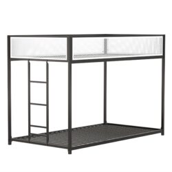 Adam - Twin Over Twin Bunk Guard Rail - Black With White Mesh