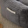Giant Plush Bean Bag Chair For Adults With Armrests And Footstool, Comfy Corduroy Chaise Lounge - Gray - Image 7