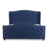Marcella - King Upholstered Shelter Headboard Bed Set - Dark Sapphire Blue - Image 5