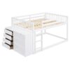 Full Over Full Bunk Bed With Storage And Shelves And Elegant Durable Design - White - Image 2