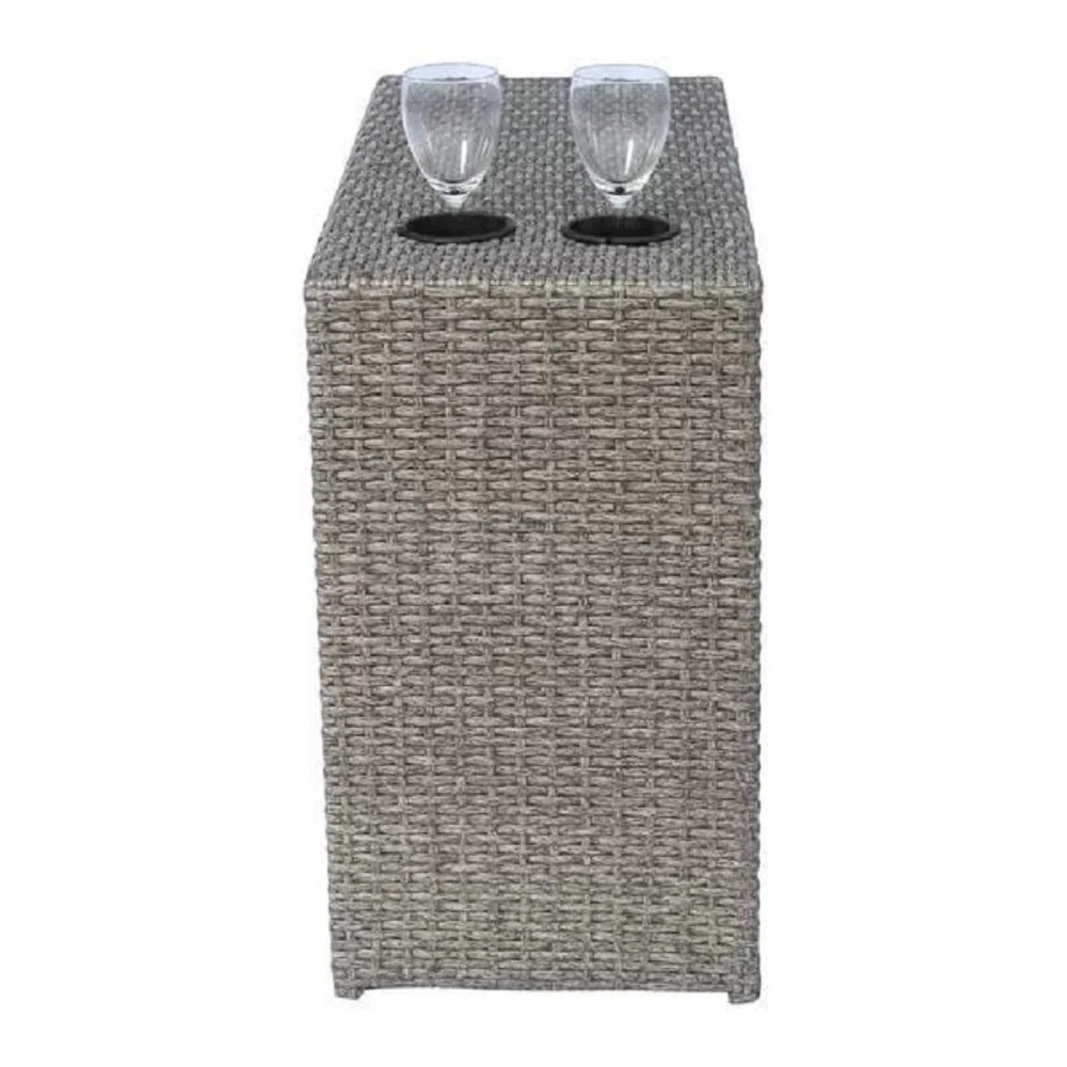 Weather Resistant Rattan Wicker 4 Person Outdoor Lounge Set With Cushions - Gray Mix - Image 6