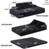 Multifunctional Convertible Sofa Bed With 2 Tumbler Backrests And 2 Pillows, Diy Modern Upholstered Couch - Dark Gray - Image 3