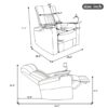 270 Degree Power Swivel Recliner Home Theater Chair With Hidden Arm Storage, LED Light, Cup Holder, And Tray Table - Black - Image 2