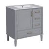 Bathroom Vanity With Sink, Soft Close Door, Handles Ample Storage - Gray - Image 13