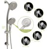 Dual Shower Head With Adjustable Slide Bar And Multi Function Settings - Brushed Nickel - Image 5