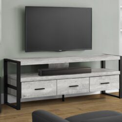 TV Stand, Console, Media Entertainment Center, Storage Drawers, Contemporary & Modern - Gray