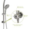 Dual Shower Head With Adjustable Slide Bar And Multi Function Settings - Brushed Nickel - Image 8