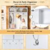 Entryway Bench With Coat Rack, 3 In 1 Design And Adjustable Shelves, Hall Tree With 7 Hooks For Entrance, Living Room - White - Image 8