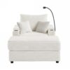 Modern Style Single Sofa Sofa Couch With Storage Space, A Movable Ottoman, Two USB Ports, Two Cup Holders, A Phone Holder For Living Room - Beige - Image 11
