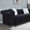 Reversible Sectional Sofa 4 Seater Oversized Convertible L Shaped Couch Velvet Sofa Couch - Black - Image 8