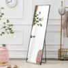 Aluminum Frame Minimalist Mirror, Bathroom Bedroom Wall Mirror, Elevating Contemporary Interiors, Can Be Wall Mounted Or Opened As A Standing Mirror - Black - Image 8