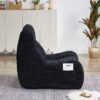 Bean Bag Chair With Armrests Oversized Comfy Beanbag Lounge Lazy Floor Sofa Accent Chair For Living Room - Black - Image 9