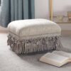 Fiona - Accent Footstool Ottoman - Silvery Blue Beige Paisley - Image 7