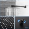 Shower System With Adjustable Slide Bar And Wall Mounted Square Shower Head - Matte Black - Image 7