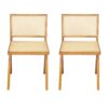 Chandigarh - Dining Room Chairs With Rattan And Solid Wood (Set of 2) - Natural - Image 4