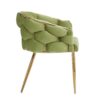 Luxury Handmade Accent Chair (Set of 2) With Gold Legs, Modern Green Velvet Armchair For Living Room And Bedroom - Green - Image 12