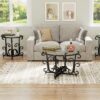 3 Piece Coffee Table Set With Tempered Glass Surface - Black - Image 9