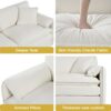 Oversized Recliner Chair With Movable Ottoman, Soft Chenille Upholstered Lounge Chair - Beige - Image 6