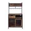 Furniture Style 2 In 1 Pet Friendly Dog Crate Composite Desk Hutch - Rustic Brown - Image 6