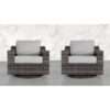 Contemporary Outdoor Swivel Patio Chair With Cushions (Set of 2) - Brown - Image 2