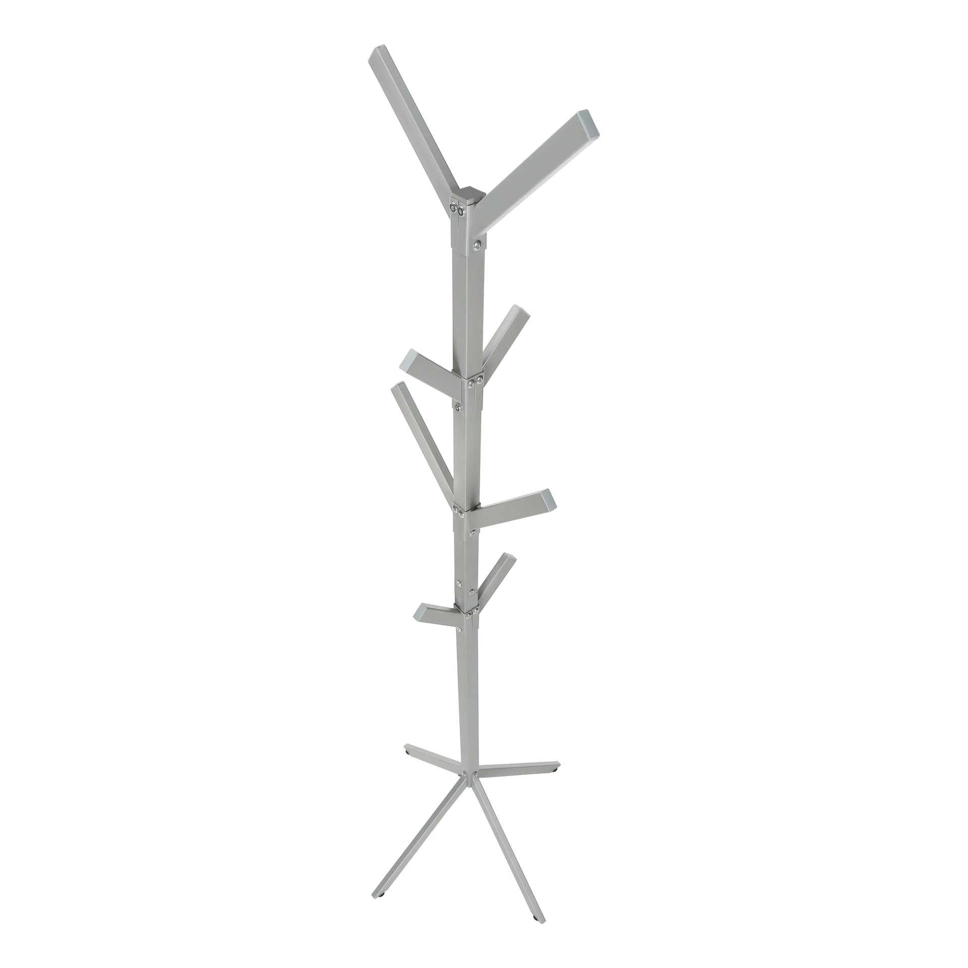 Coat Rack, Hall Tree, Free Standing, 8 Hooks, Entryway, Contemporary & Modern - Silver - Image 8