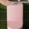 Fan Shaped Design 1 Piece Toilet With Elongated Bowl And Soft Close Seat, Dual Flush 1.1 / 1.6 Gpf - Pink Flower - Image 8