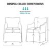 London - Upholstered Skirted Dining Arm Chair With Hidden Casters - Gray - Image 3