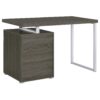 Reversible 3 Drawer Office Computer Desk With Metal Frame - Gray - Image 8
