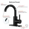 Bathroom Faucet Single Hole Single Handle - Matte Black - Image 5