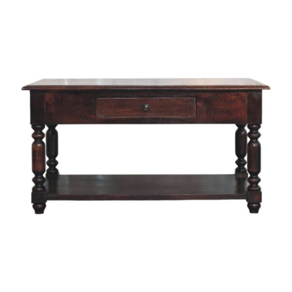 Turned Legs Console Table - Brown