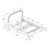 Full Size Bed, Upholstered, Transitional - Gray - Image 3