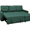 Convertible L Shaped Sectional Sleeper Sofa Bed, Saving Pull Out Couch - Teal - Image 6