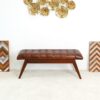 Maja - Mid-Century Modern Leather Bench - Cognac / Dark Brown - Image 6