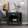 Cleary - Contemporary Wood Nightstand With Drawer - Black - Image 5