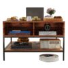 Rustic Flip Top Coffee Table With Hidden Storage - Black / Brown - Image 7