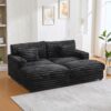 Oversized Double Chaise Lounge Sofa Bed With USB Ports And Cup Holders - Black - Image 10