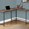 Computer Desk, Home Office, Corner, L Shape, Laptop, Contemporary & Modern - Brown - Image 3