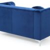 Elegant Contemporary Upholstered Loveseat - Navy Blue - Image 3