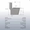 1 Piece Tornado Flush Toilet With Soft Close Seat And Dual Flush Siphonic S Trap - Light Gray - Image 3