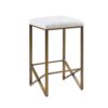 Backless Upholstered Counter Stool With Padded Seat - Ivory / Bronze - Image 7