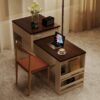 Extendable Kitchen Island With Slide Out Table And Storage Racks For 2 - 6 Person, Power Outlet, Bar, Prep Station - Creamy White / Walnut - Image 24