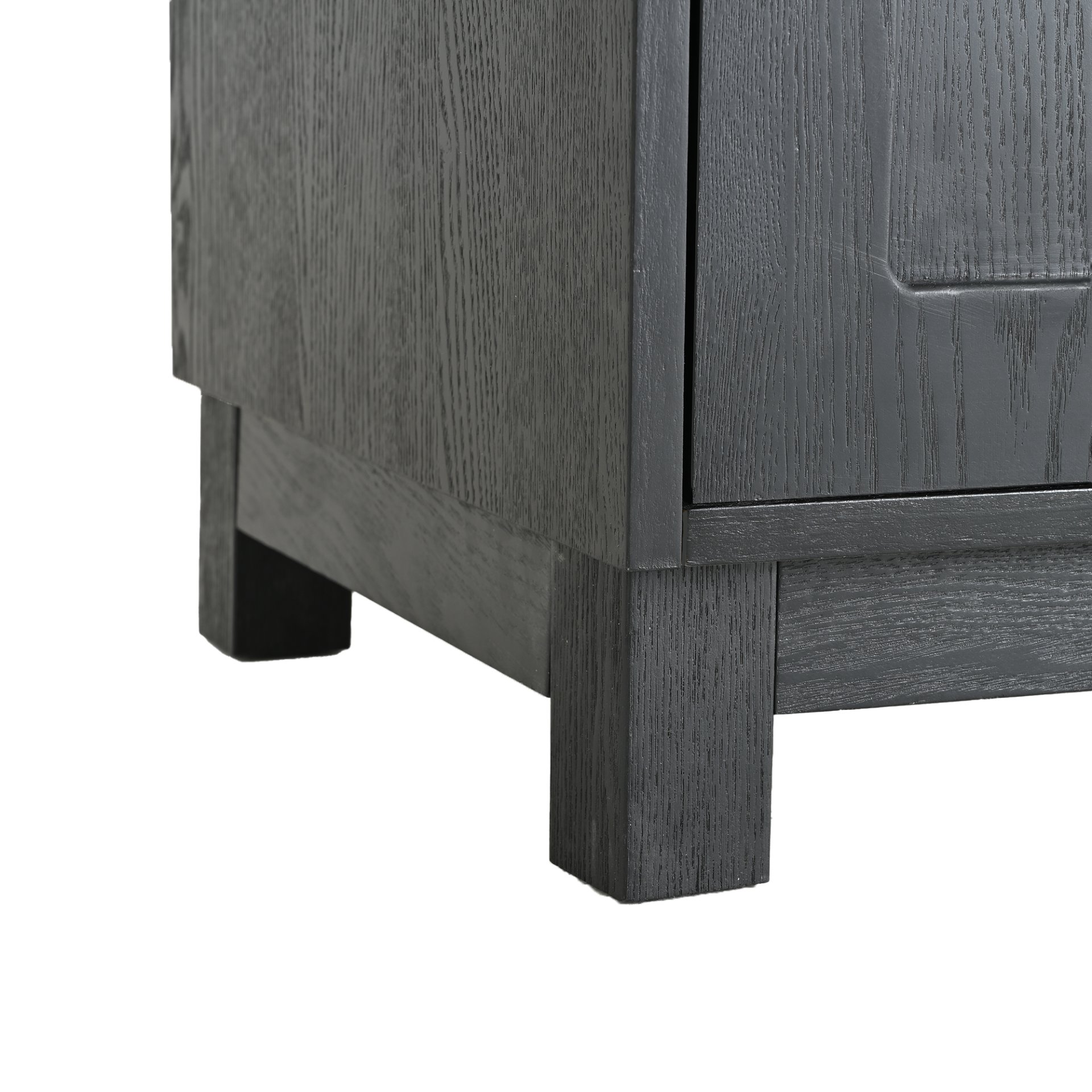 Mid Century Modern Style Tall Display Cabinet With Glass Doors For Collectibles - Black - Image 21